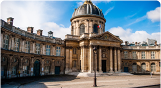 Paris city view with historic building and blue sky